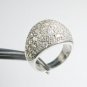 CZ Solid Sterling Silver Dome Ring Sz 7 3/4 R1242