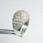 CZ Solid Sterling Silver Dome Ring Sz 7 3/4 R1242