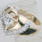 Heart Shape Genuine Diamond Valentine's - Engagement 14k Ring