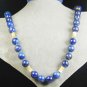 Lapis Lazuli & Solid 14k Gold Bead Necklace