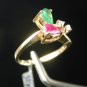 Estate Emerald-Ruby-Diamond 14k Gold Ring Sz 6 R1263-750