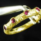 18k Solid Yellow Gold & Ruby Band Sz 6 1/2 R1308-750