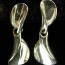 Concave Dangling Sterling Silver Post Earrings