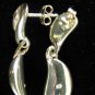 Concave Dangling Sterling Silver Post Earrings