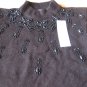 NWT Womans Rhinestone Applique Black Sweater Sz SM 121