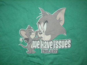 NWOT Tom & Jerry We Have Issues T shirt Cartoons emo M