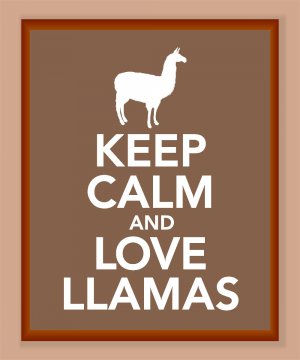 Keep Calm and Love Llamas Print