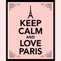 Keep Calm and Love Paris Print