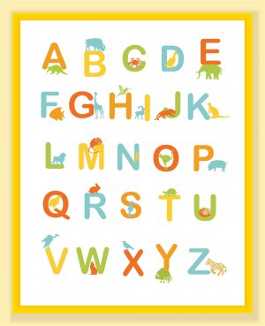 Fun and Colorful Alphabet Poster - Sunny colors