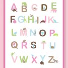 Fun and Colorful Alphabet Poster - pinks and brown colors