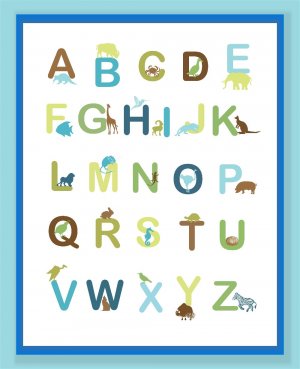 Fun and Colorful Alphabet Poster - Earthy colors