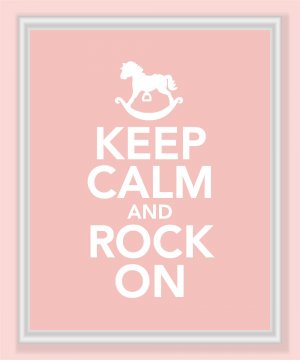 Keep Calm and Rock On Print in pink