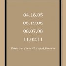 Personalized print with Important dates - Weddings, Births, Engagements, Graduation -etc.