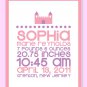 Customized Baby Girl Birth record print with color options
