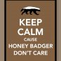 Keep Calm Cause Honey Badger Don't Care Print