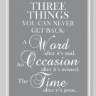 Three Things You can Never Get Back Print