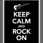 Keep Calm and Rock On Print with guitar