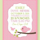 Customized Baby Girl Birth record print