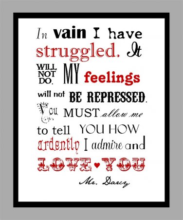 Pride and Prejudice Mr. Darcy's Proposal Print