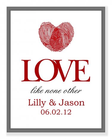 Keepsake print with Thumbprint Heart