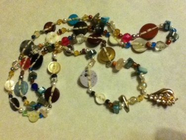 Hand made vintage and new bead boho/gypsy necklace