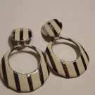 Retro enamel drop hoop earrings  #1002-e-1kc