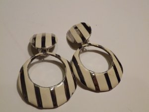Retro enamel drop hoop earrings  #1002-e-1kc