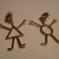 Stick people earrings  #1006-e-1kc