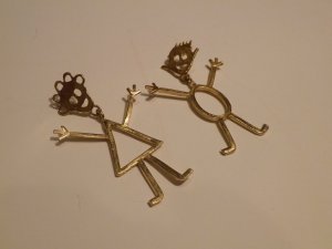 Stick people earrings  #1006-e-1kc