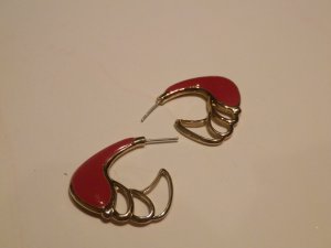 Red Enamel Earrings  50% OFF!   #1007-e-1kc