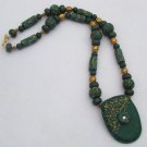 Green polymer clay necklace
