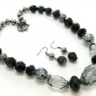 N/E SET/18 INCH/METAL BEAD/ LUCITE BEAD