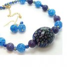 N/E SET / ITALIAN GLASS BEAD / FLOWER