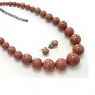 N/E SET / LUCITE BEAD / 17 INCH / EXT / NICKEL AND LEAD FREE / PATINA