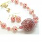 N/E SET / ITALIAN GLASS BEAD / FLOWER