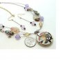 N/E SET / 3ROW / CORD / LUCITE BEAD / ITALIAN GLASS BEAD / METAL CHARM / FLOWER / 35MM