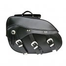 MOTORCYCLE MOTORBIKE CRUISER BIKE LEATHER SADDEL BAGS