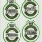 TUBORG GREEN BEER FOUR ADVERTISING BEER MATS COASTERS COPENHAGEN DENMARK