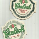 GROLSCH PREMIUM LAGER BEER PAIR DUTCH ADVERTISING BEER MATS COASTERS