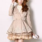 Lace Hem Embroidery Trench Coat (MEDIUM)