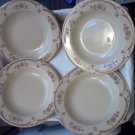 Set of 4 Shenango Inca Ware Chardon Rose Plates 9" Restaurant Ware pre 1950s