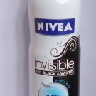 New Nivea 48h Invisible For Black & White Pure Spray 150ml