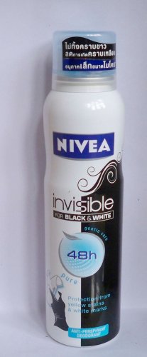 New Nivea 48h Invisible For Black & White Pure Spray 150ml