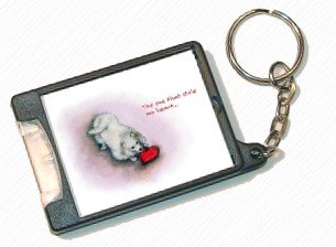 American Eskimo Dog - Flashlight Keychain - cute eskie design