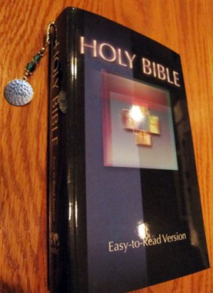 Holy Bible, Plus Metal Bookmark with the word LOVE etched in the pendant