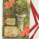 Unique Greeting Card w/ string, magnet & custom envelope "Because I Care"