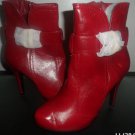 HERSTYLE WOMEN RED BOOT BOOTIE 3" SIZE 6 NWOT ZIPPER  BUCKLE