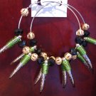 Green/Black Spiky Basketball Wives Earrings(SALE)