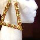 Gold/Multi Bejeweled Earrings
