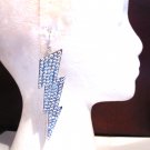 Silver Bejeweled Thunderbolt Earrings